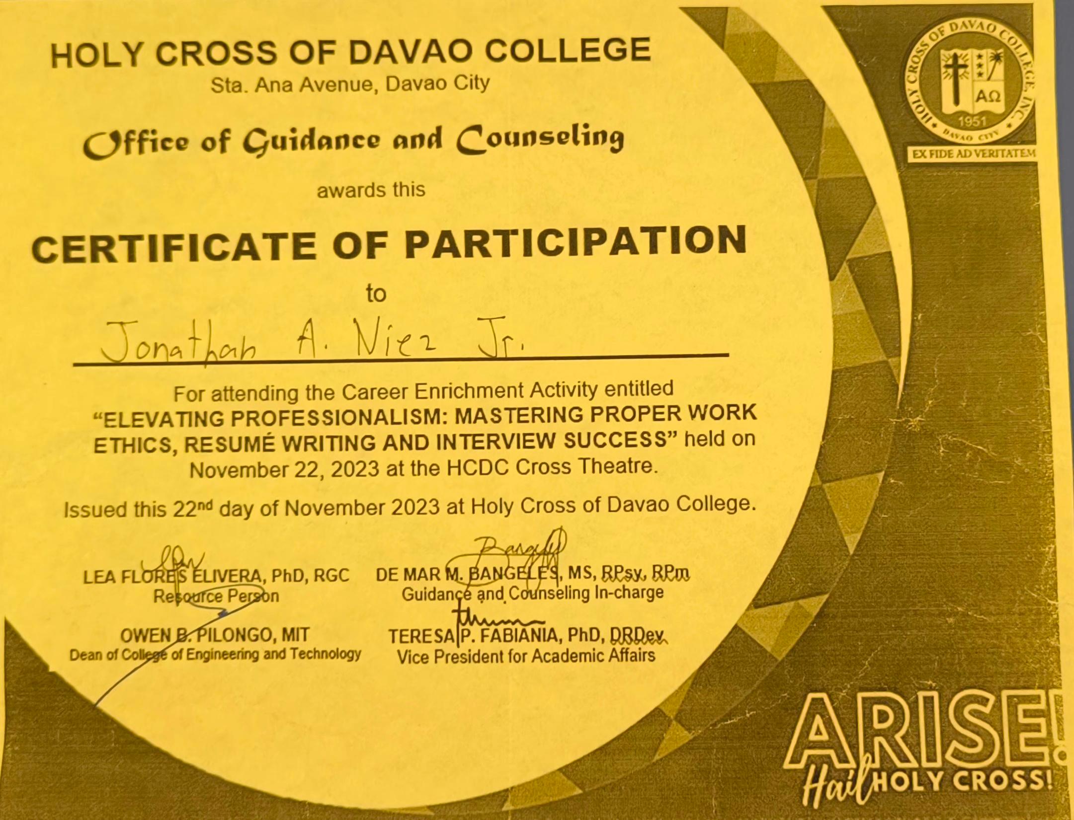 Certificate 5